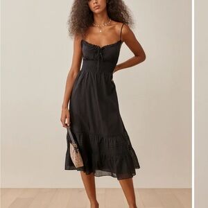Reformation Landon Black Midi Dress